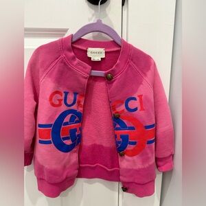 Gucci Pink Jacket with Blue and Red Logo